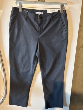 LOFT Womens Slim Chino Pants - Charcoal color